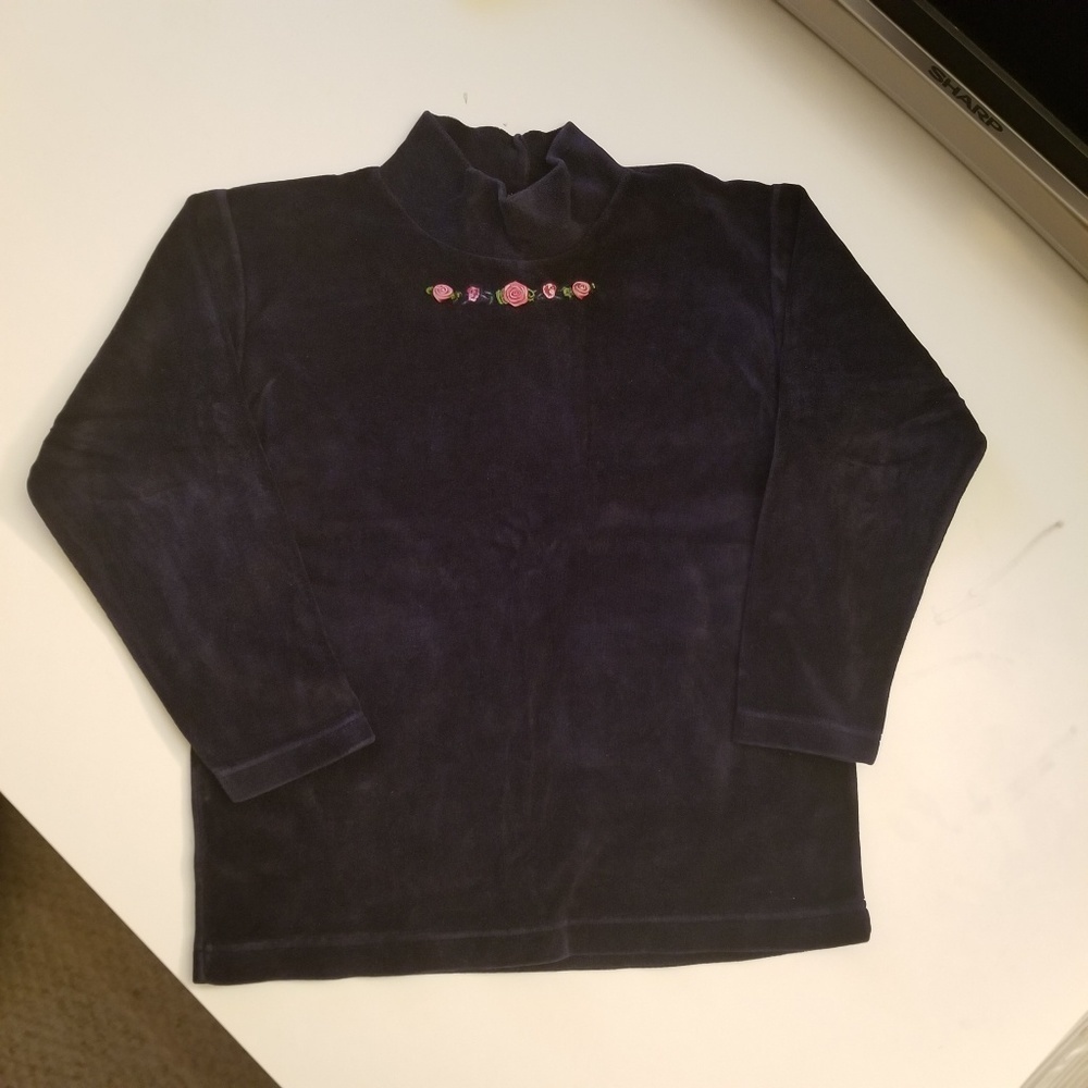 2 for 25! Blue Velvet Pink Flower Girl Long Sleeve